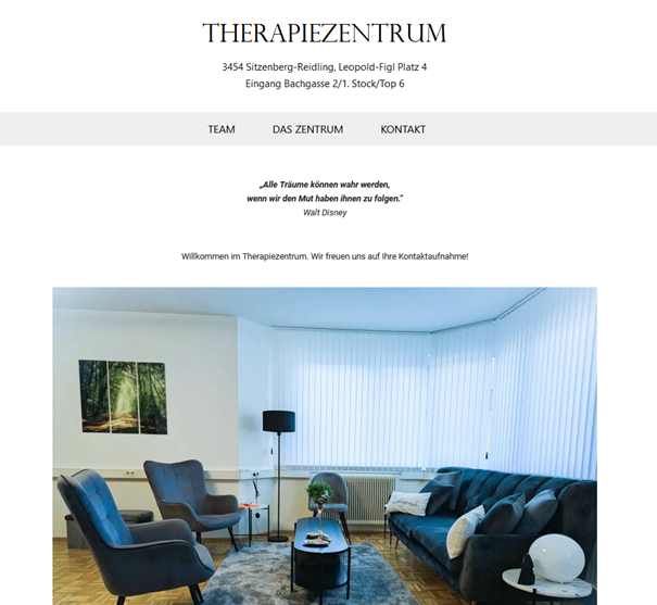 die Website www.therapiezentrum.siebenhuetter.at wurde mit Wordpress realisiert